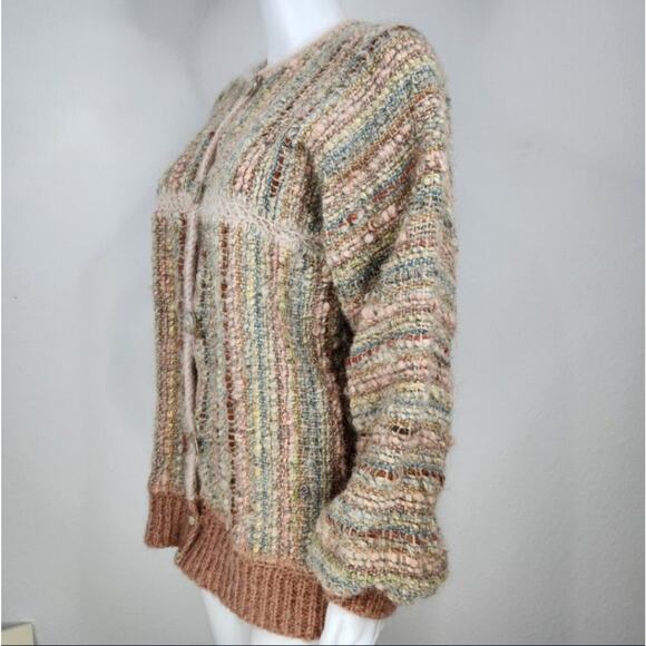 Vintage Artisan Wool Knit Cardigan Sweater Size Medium - Picture 2 of 13
